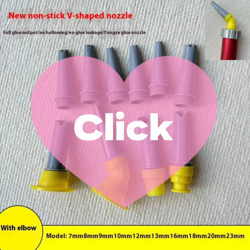 15 pezzi kit punte per ugelli per calafataggio per finitura mastice di ricambio con basi di collegamento per porte in vetro da bagno ugello per incollaggio a forma di V