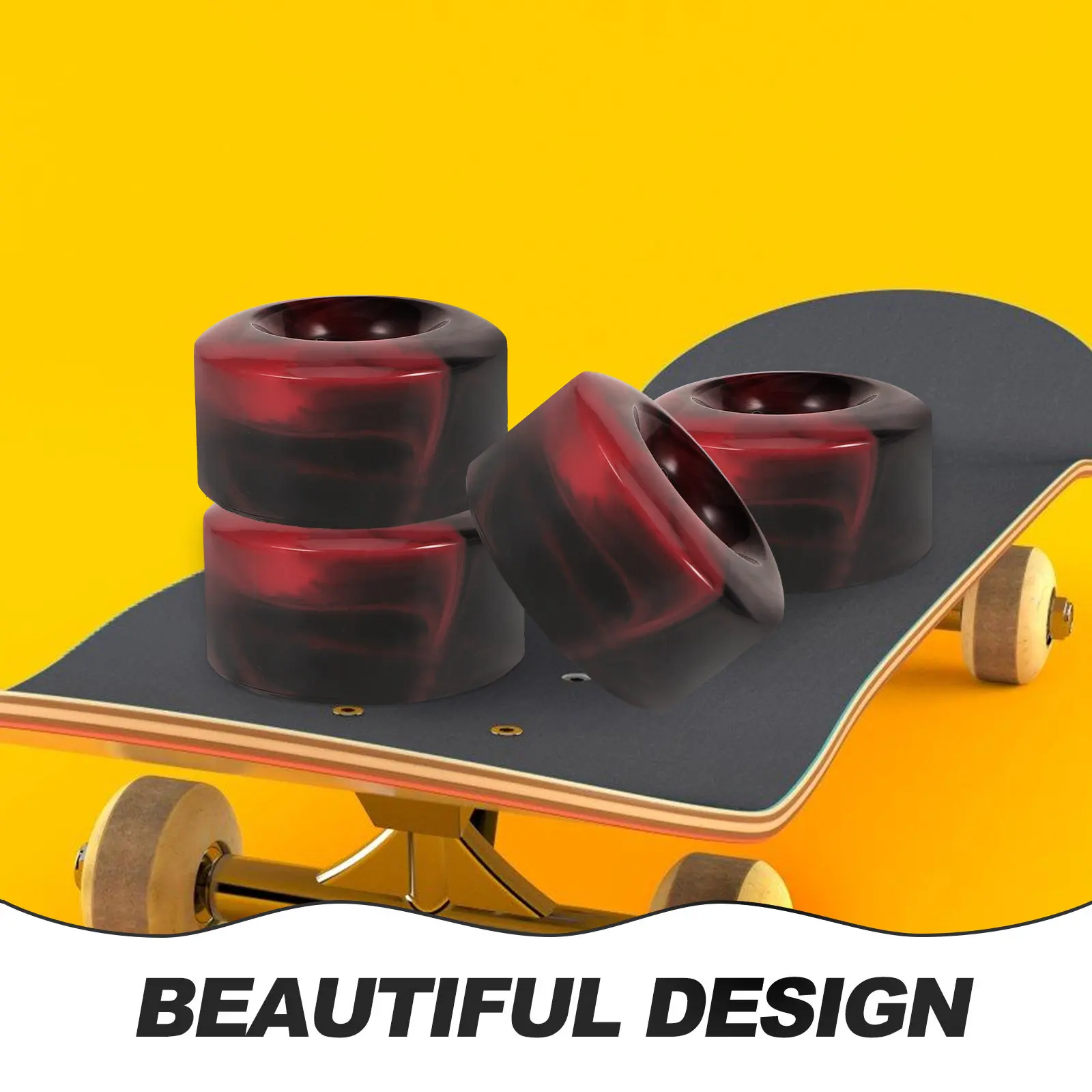 4-個の交換用ホイールスケートボード用耐久性のある-pu-スケートホイール屋外ロングボードホイールポータブルローラースケート用品