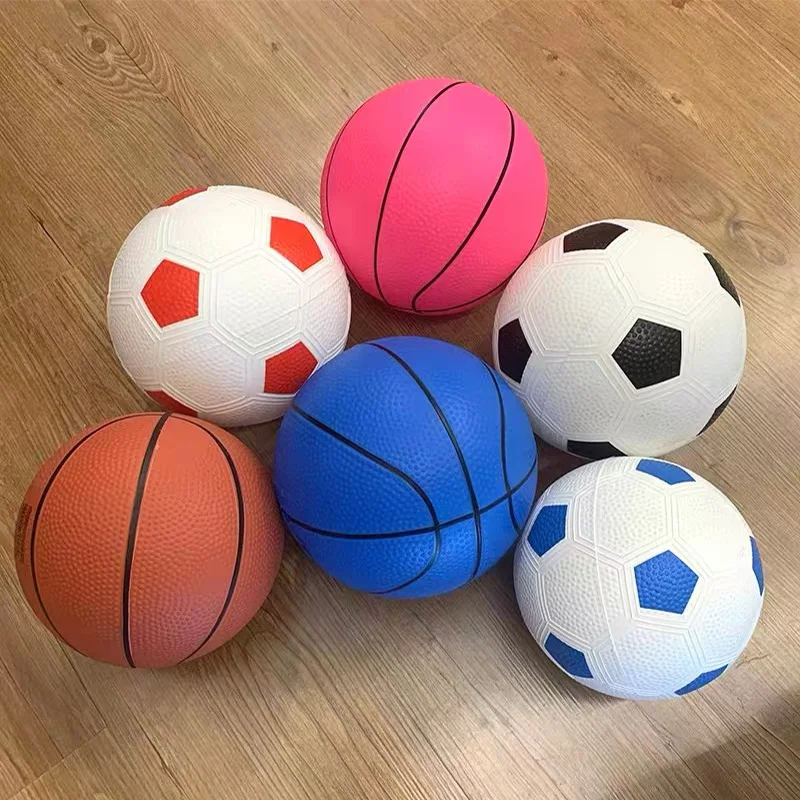 IkFor-Jouets de sport en caoutchouc pour enfants, football, basket-ball, 6 pouces