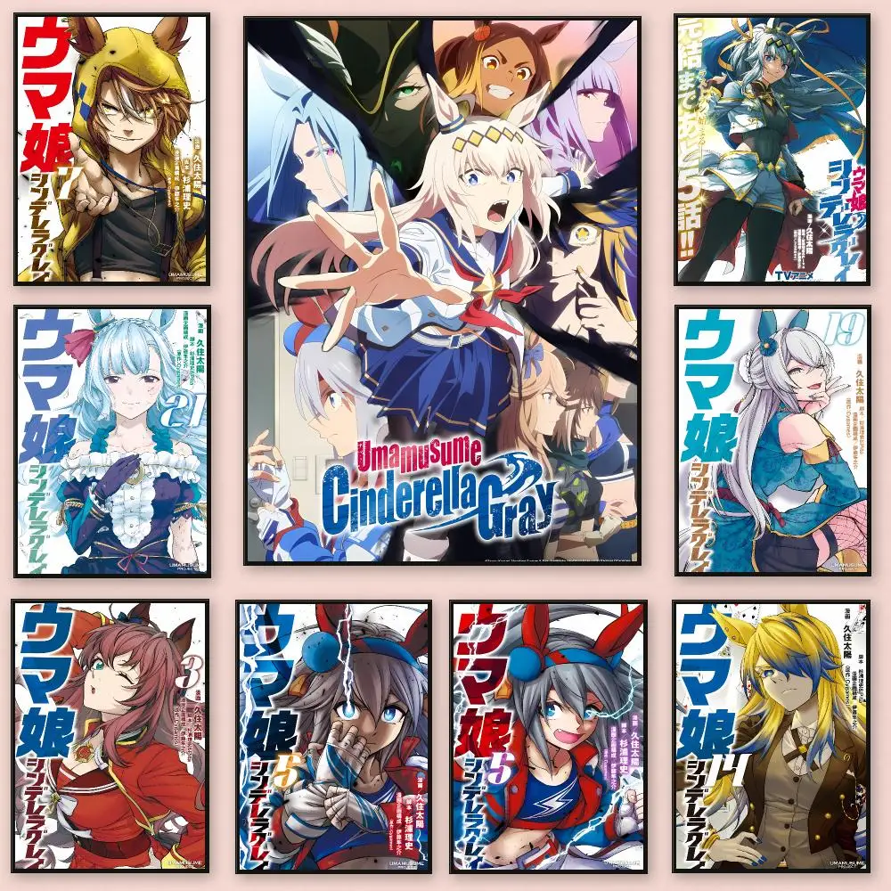 Spirited Inspiring Anime U-Uma Musume Cinderella Gray Poster Series HD Wall Living Room Home Decor Gift