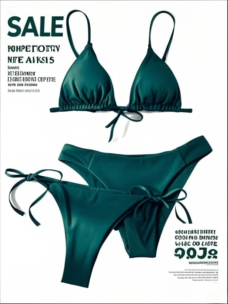 

Sexy Push Up Bandage Bikini Set Women's 3 Piece Two-Tone Black Green Brazilian Swimsuit Summer Beach Bathing Suit Resort Wear