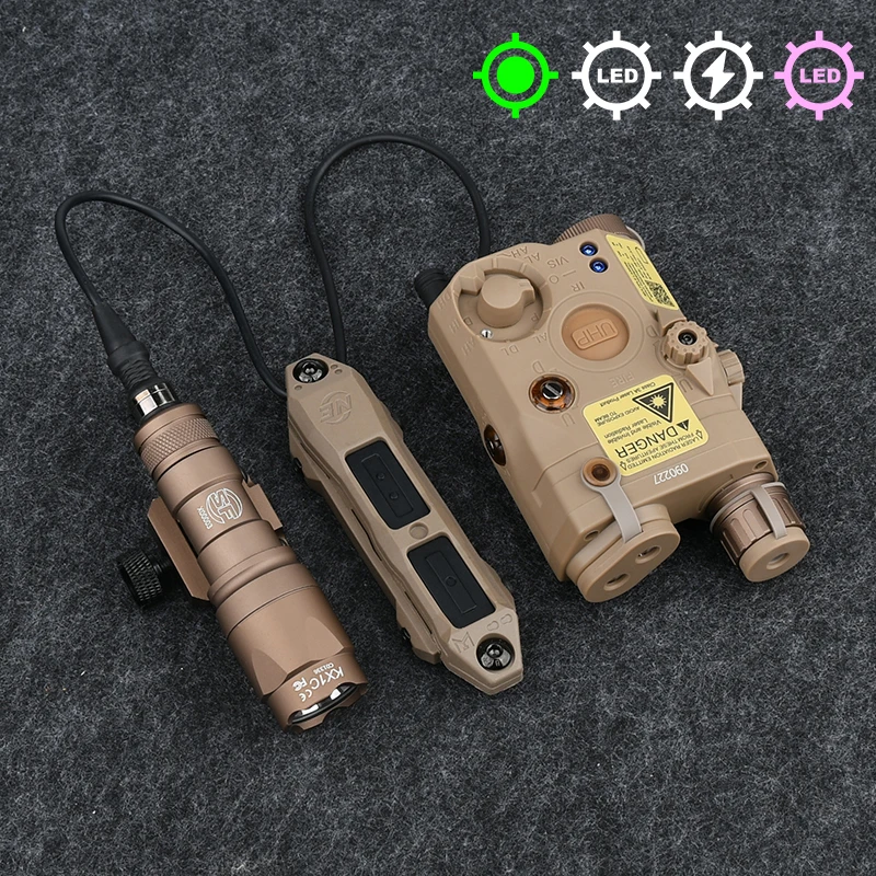 NONE Taktische Surefire M300A M600C Taschenlampe M300 M600 Nylon PEQ 15 Batterie box Dual Control Schalter Fit 20 MM Schiene 8