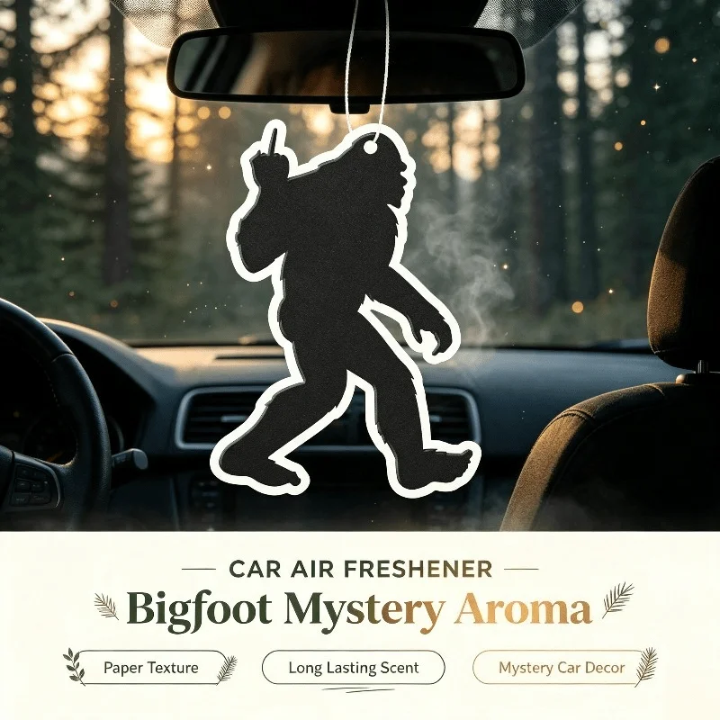 Car Air Freshener Funny Bigfoot Silhouette Meme Hanging Scent Card for Car Rearview Mirror Decor Ornament Gift