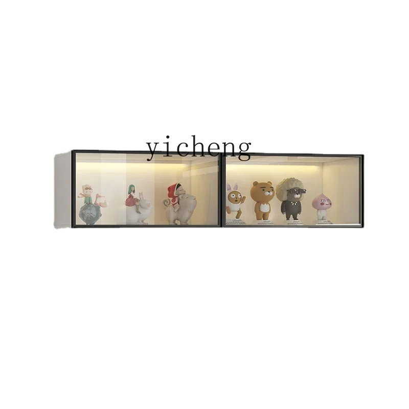 Hand-Made Display Cabinet Wall-Mounted Glass Door Wall Cupboard Lego Toy Storage Box