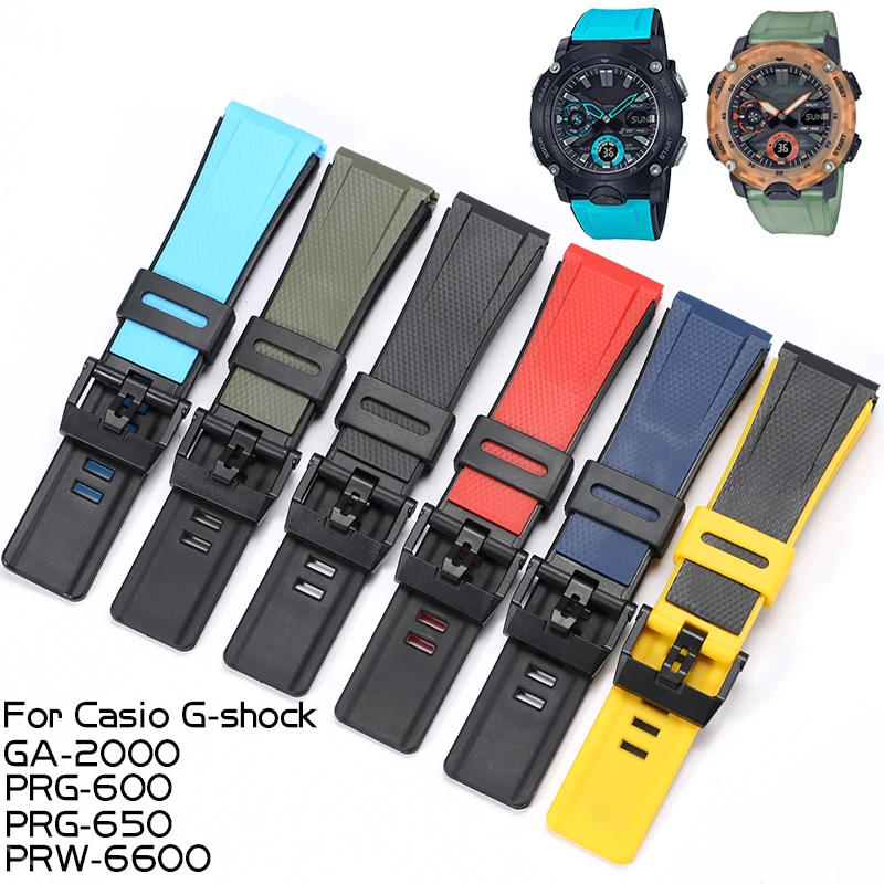 

24mm Resin Strap Suitable For Casio Pro Trek GA2000 PRG-600 PRW-6600 PRG650 Watchbands Men's Sports Waterproof Watch Accessories