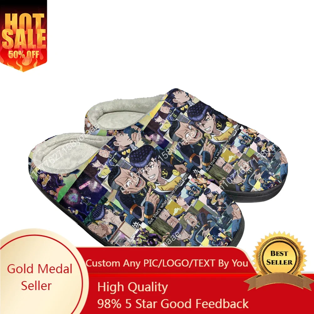 

Cartoon Kujo Jotaro Fashion Cotton Custom Slippers Mens Womens Sandals Plush Casual Keep Warm Shoes Thermal Comfortable Slipper