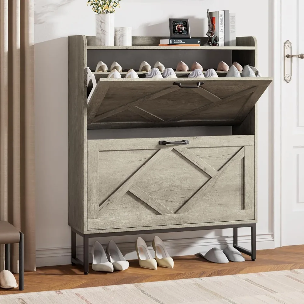 

Shoe Cabinet for Entryway, Large Capacity Storage Cabinet, Space-Save Shoe Organizer Cabinet, Vertical Entryway for Live Room