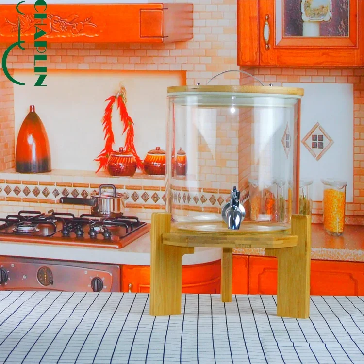 Obrázek 3: 5L neprodyšný horké a chladný voda ruční sklo napít se voda džus nápoj dávkovač s ťuknout ženšen sklo láhev dávkovač