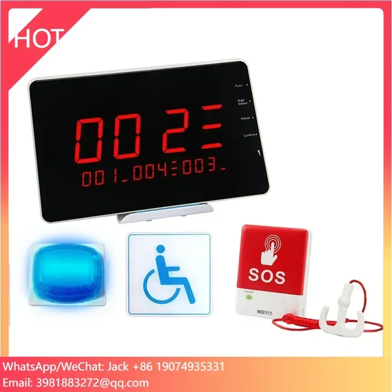 MEEYI Wireless Toilet Button Alarm Kits Handicap Emergency Call System