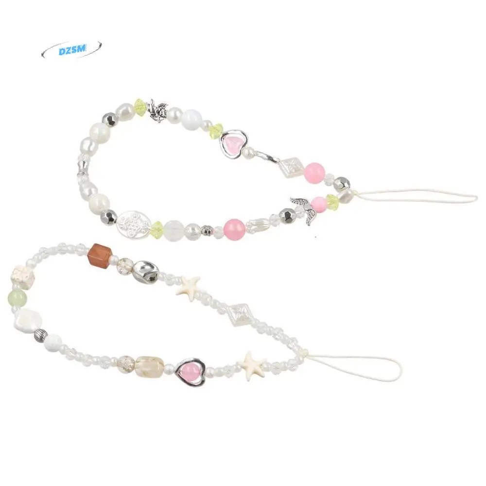 

Star Pearl Beaded Phone Chain Phone Charms Anti-Lost Phone Strap Wrist Strap Handmade Mobile Lanyard Phone Pendant