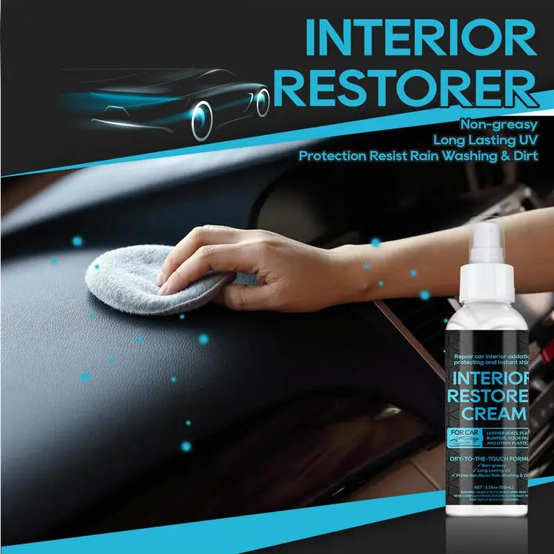 Powerful Car Interior Cleaner Spray User-Friendly CleaningRefurbishing Agent for Auto Parts 100ml Portable No Damage Restorer