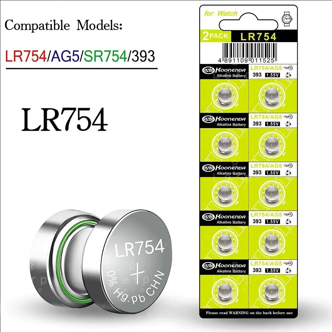 High - Quality AG5 LR754 393A L754F SR754SW Button Batteries for Electronic Hearing Aids and Watch Power