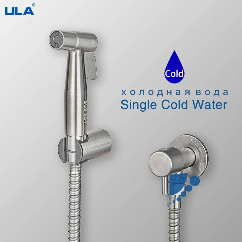 

ULA Brushed Portable Bidet Sprayer Stainless Steel Toilet Bidet faucet Bathroom Shattaf Valve Jet Set hygienic shower