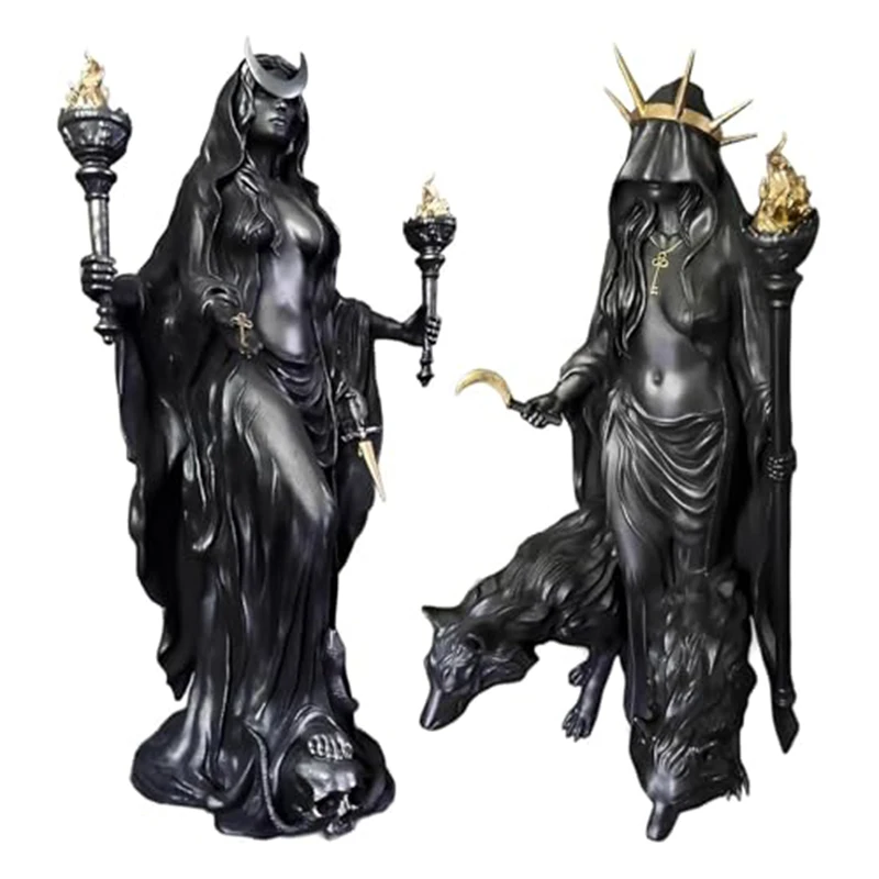 ساحرة الليل النحت 2025 جديد الأسود الساحرة الأثاث زخرفة تمثال هيكاتي نيكتيبولوس لجميع القديسين #5