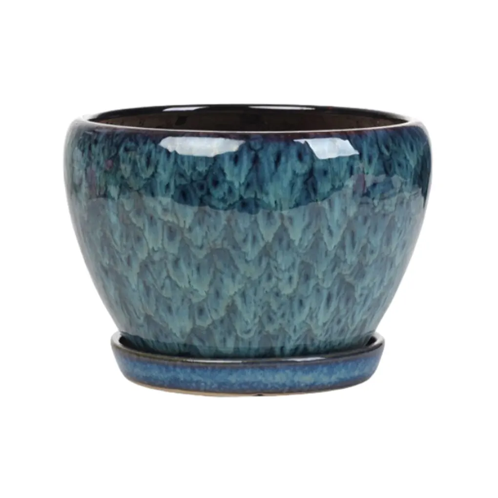 

Керамический горшок для растений, цветочный горшок, глазурованный держатель для посадки на балконе в помещении и на открытом воздухе