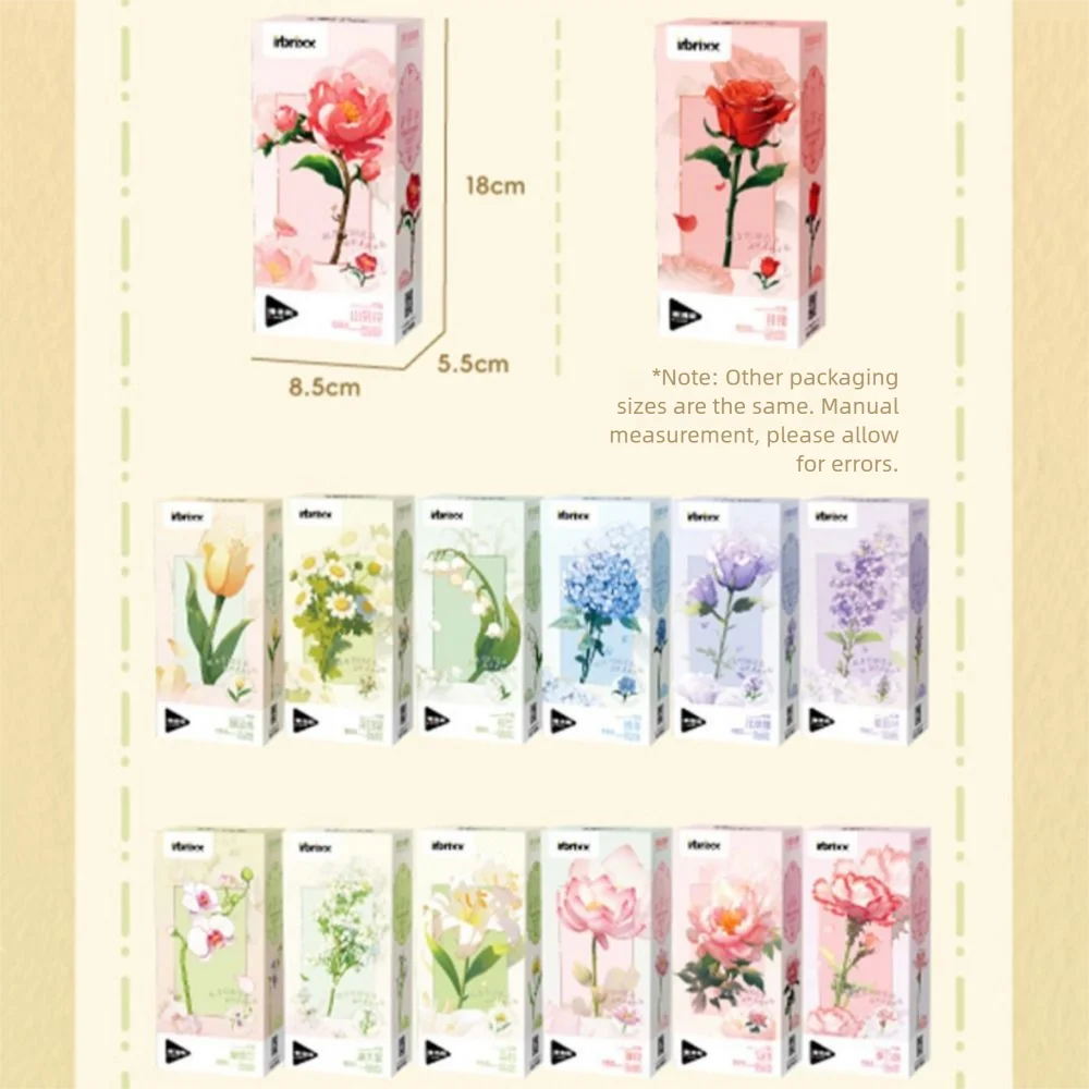 Blocs de construction à Micro particules multicolores, fleur en plastique, modèle 3D, briques à assembler, œillet Rose, tulipe, jouets à assembler