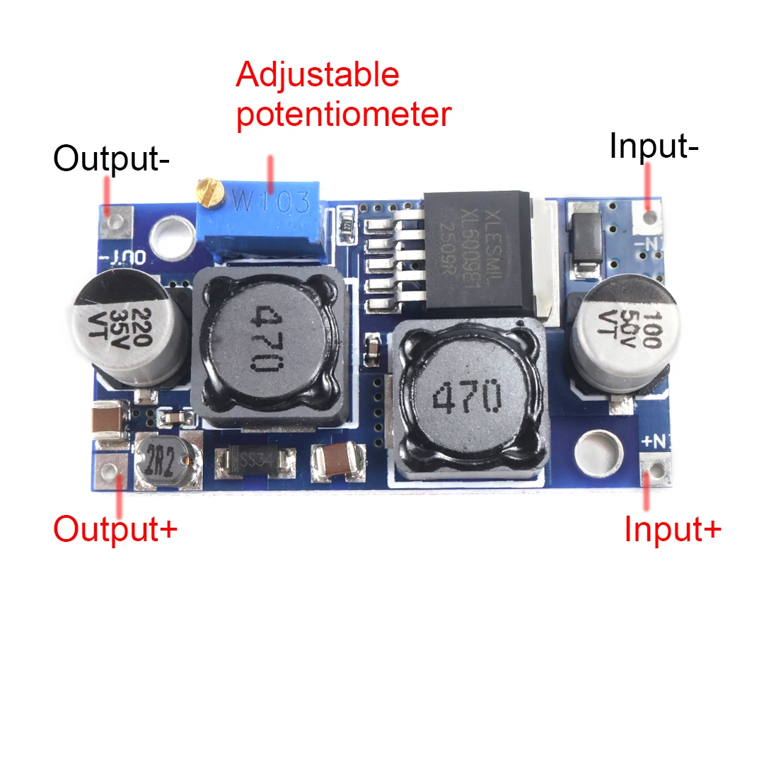 XL6009 3A Adjustable DC-DC Boost Buck Converter Module, 1.25-35V Step Up Down Voltage Regulator, for DIY Lab Supply UPS Arduino