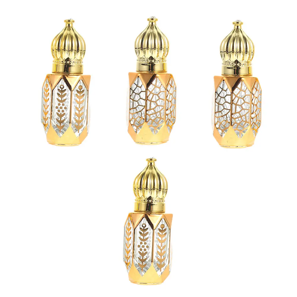 

4Pcs Essential Oil Roller Bottles Glass Portable Leakproof Roll-on Perfume Bottles for Essential Liquid Storage