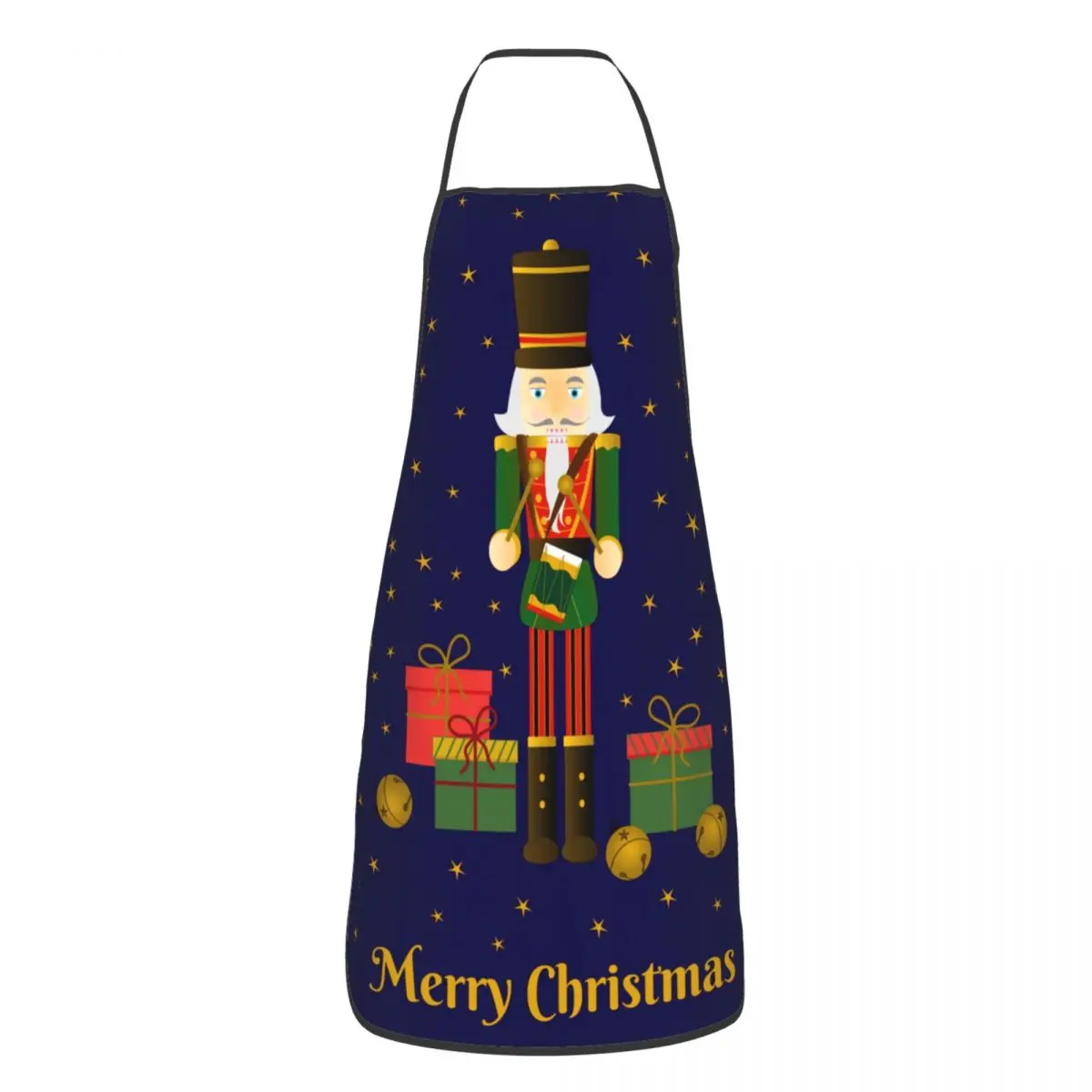 Nutcracker Merry Christmas Apron Women Men Unisex Bib Cartoon Toy Soldier Cooking Kitchen Tablier Cuisine Chef Painting