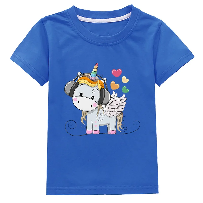 

Nieuwe Zomer Kinderkleding Korte Mouwen T-shirts Eenhoorn Kids Fashion T-shirt 100% Katoen Top Tee Chothes Meisjes Kleding