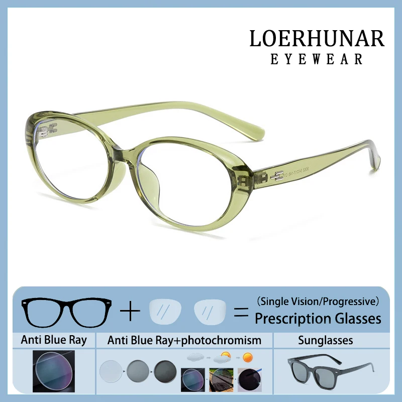 

Femal Ellipse Rice Studs Frame Prescription Glasses Reading Eyewear Women Optical Photochromic Anti Blue Ray Nearsight Eyeglass