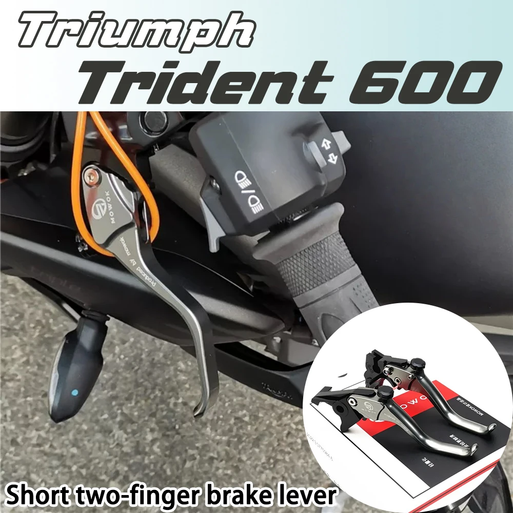 For Trident 660 Short Brake Lever 2-Finger Control with Anti-Slip Strip Design for Enhanced Wet Weather Grip