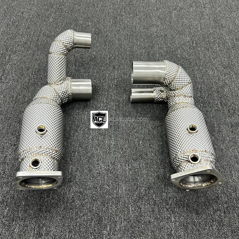 Leistungs-Auspuff-Downpipe für Porsche Carrera 911 991.2 3.0T mit Hitzeschutz, Automobil-Upgrade-Leistungsteil – Detail 8