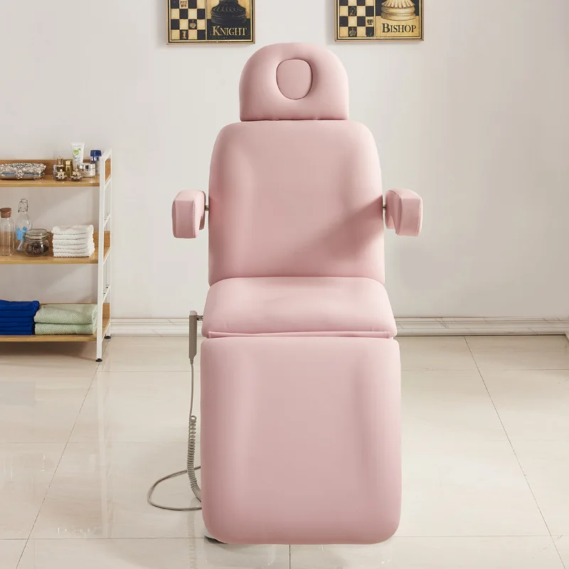 

High Quality Pink Electric Facial Bed Modern Design Adjustable Headrest Eyelash for Beauty Hair Spa Salon Hotel Living Room