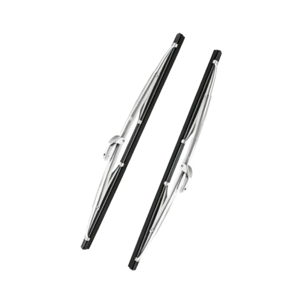 15 Inch Stainless Steel Wiper Blades 7mm Hook Mount For Classic Cars Retro Windshield Wipers Exterior Accessories