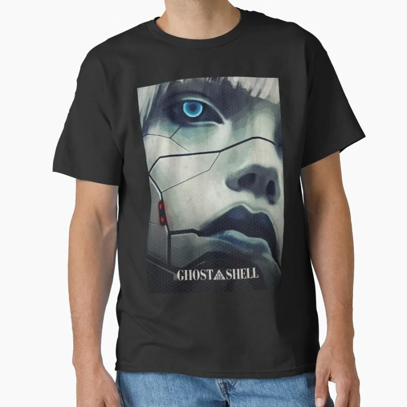 

Japan Cyberpunk Manga Ghost In The Shell #0723 sci fi Cyber girl Dystopian Style Anime Gift T shirt for men Large size Tops