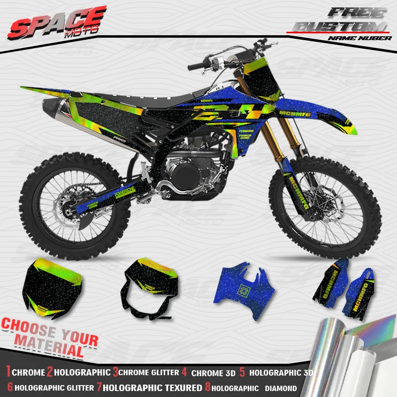 SPACE MOTO Custom Motorcycle Graphics Background Decals Stickers For YAMAHA 19-23 YZF250 18-22YZF450 19-22 WRF450 20-23 WRF250
