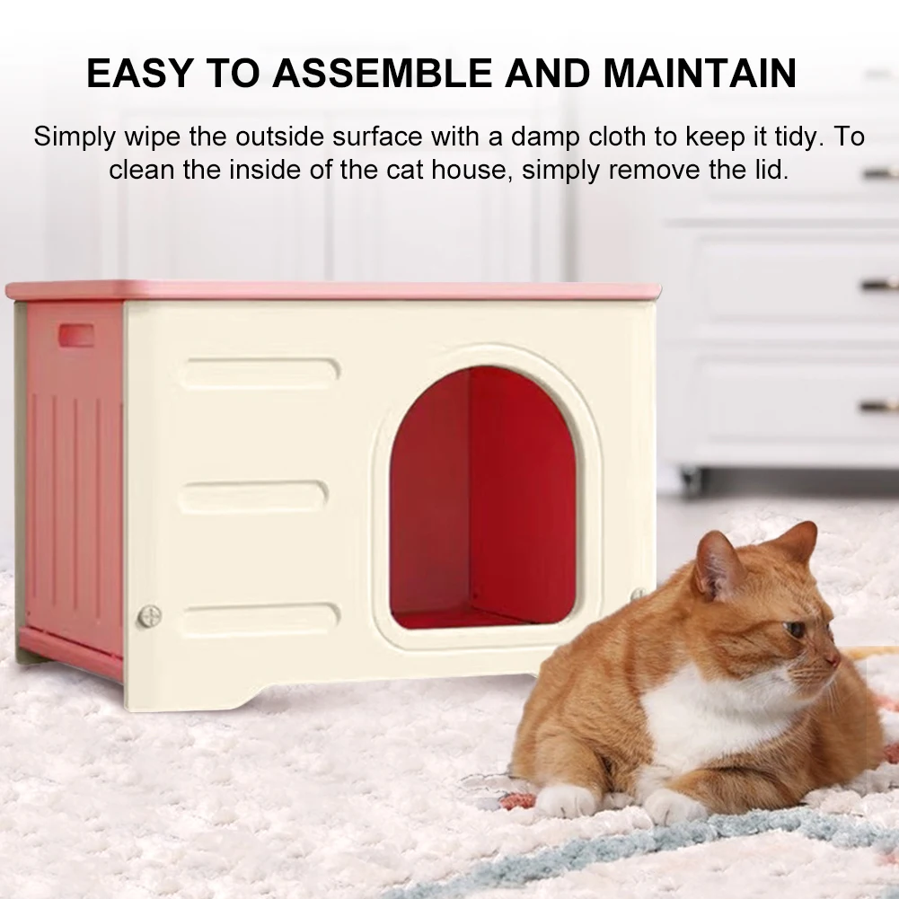 Four Seasons Waterproof Pet Shelter Outdoor Cats Dogs Shelter Windproof Rainproof Cozy House for Small Pets Outdoor Kitten Nest