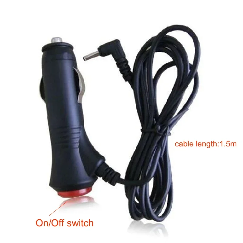 DC 2.5mm/3.5mm Car Charger With On/Off Switch 12V Car Cigarette Lighter Power Adapter Plug Cable For Battery Charger GPS Radar