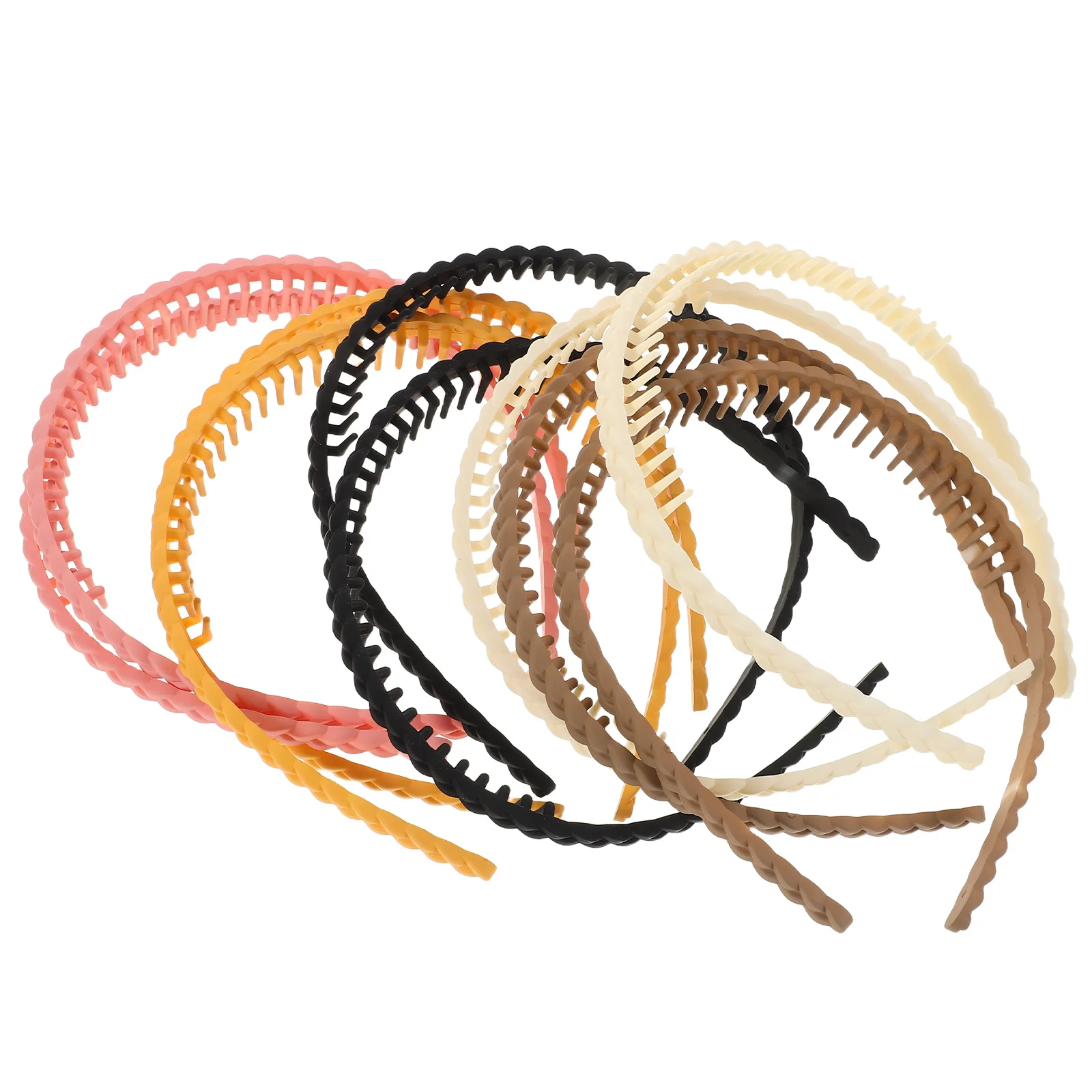 

10 шт. плетеные повязки на голову, женские эластичные нескользящие ленты для волос с зубцами для мытья лица, укладки, женские повязки на голову для волос