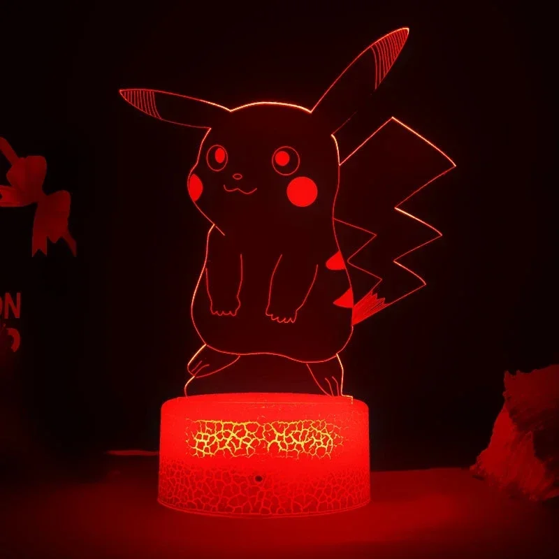 Pokemon Gengar Haunter Gastly 3D Lamp Anime LED Night Light USB Color Changing Luminaria Illusion Sleeping Table Lamps Kids Gift