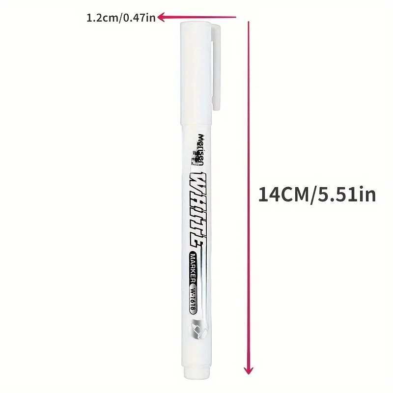 2pcs White Paint Waterproof Marking Pen, Suitable For DIY Graffiti, Wood, Glass, Painting, Leather, And Ledger Marking Pens