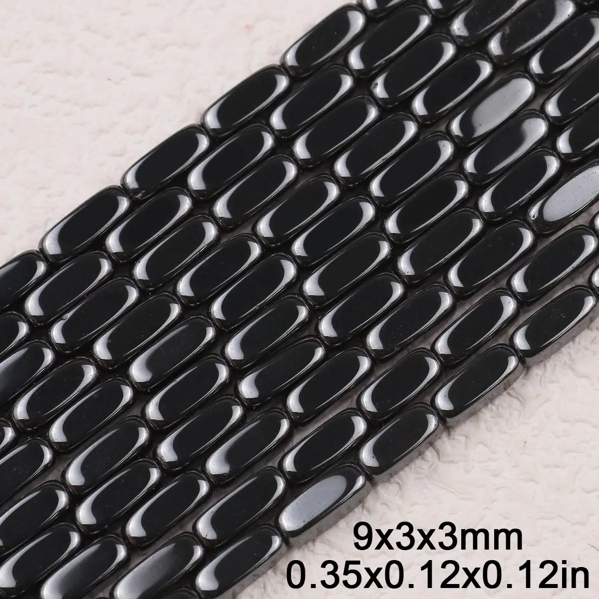 9*3*3mm Natural Stone Black Arc Rectangular Hematite Loose Spacer Beads For Jewelry Making Bracelets Diy Accessories Wholesale