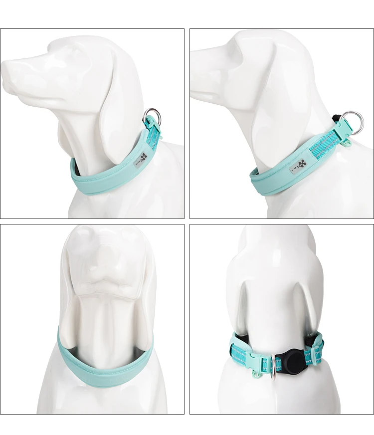 Personalized AirTag Dog Collar Adjustable Nylon Reflective Padded Pet Dog Collar for Small Medium Large Dog Accessories