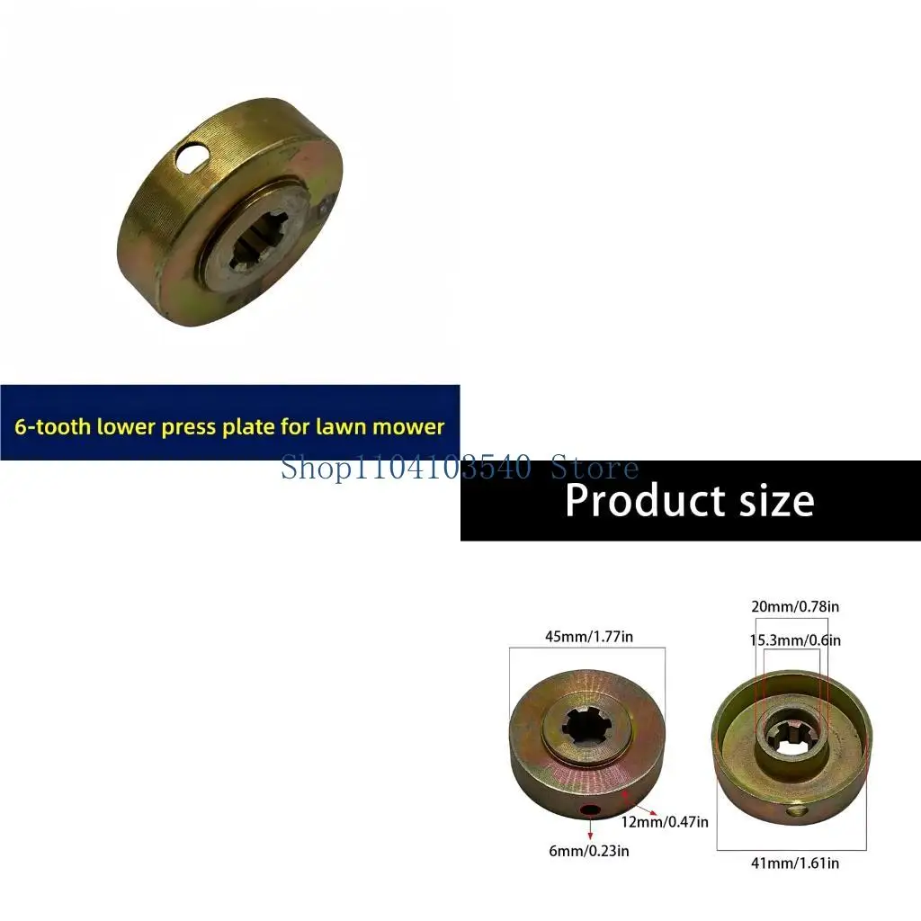 02DC Grass Trimmer Fixing Plate 6 Tooth 6 Hole Metal Lower Press Plate for Repair