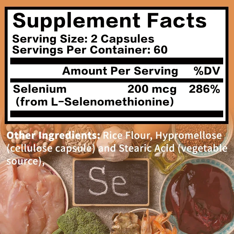 Selenium - Thyroid Support, for Energy Levels, Metabolism, Fatigue and Brain Function