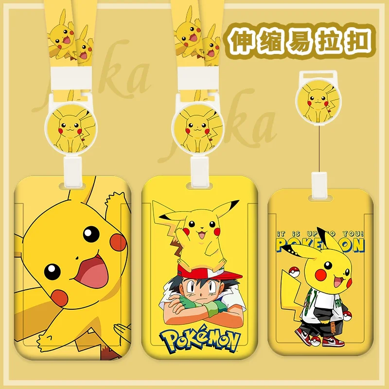 

Мультфильм аниме студент Пикачу шейный ремешок для карт рукав ID автобус доступ к метро работа разрешение детская цепочка для ключей чехол