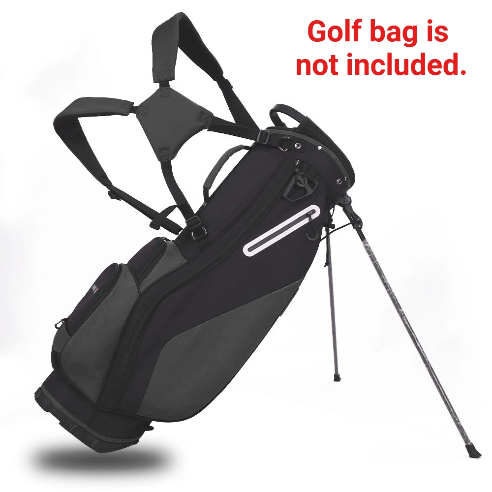 1 قطعة حقيبة حمل الغولف السوداء حزام الغولف حزام الكتف المزدوج النايلون مقاوم للماء قابل للتعديل طول مشبك هيكل لوازم الغولف