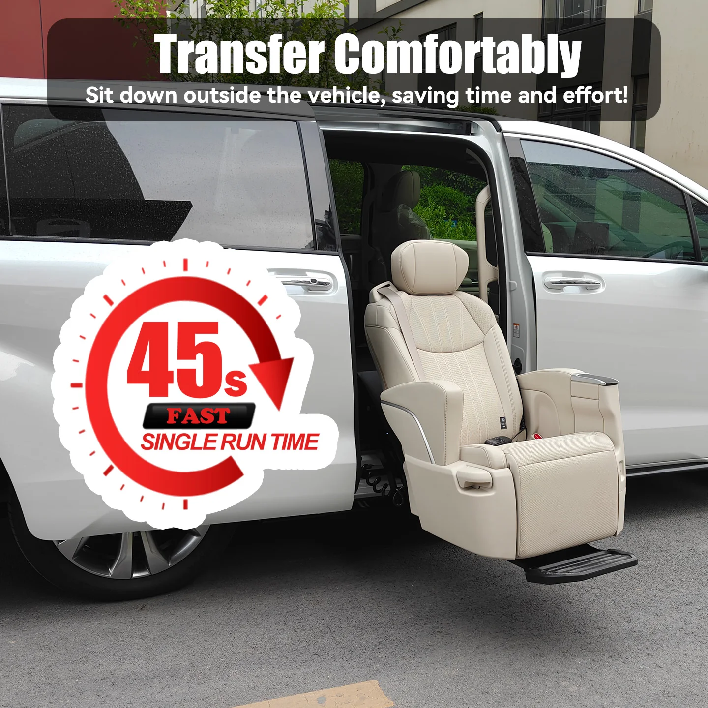 150KG Loading Capacity MPV Seating Modifications Electric Swivel Lifting Lowering Car Seat for the Disabled Handicapped Elderly