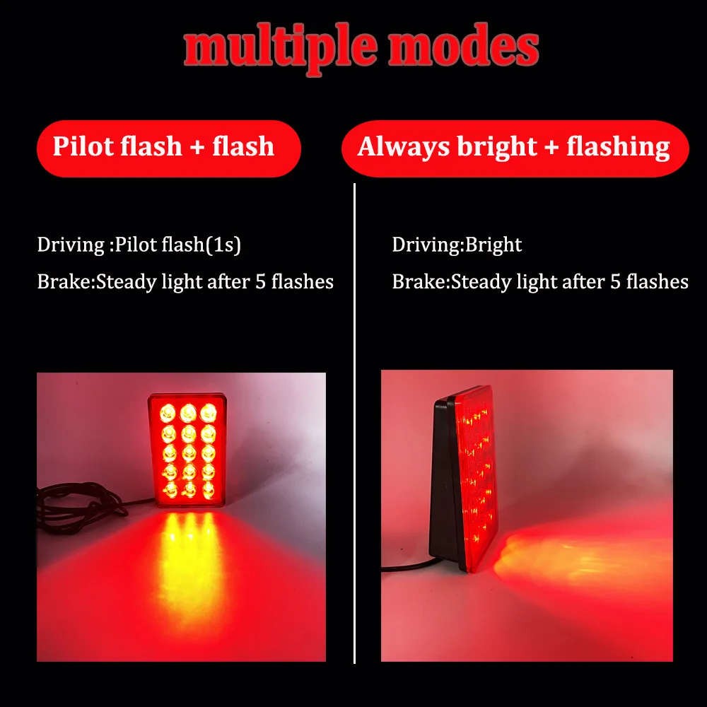 Car LED 3rd Brake Light F1 Style 15 LED Rear 3rd Third Strobe Flashing Tail Brake Stop Light Red/Black Universal Car Signal Lamp