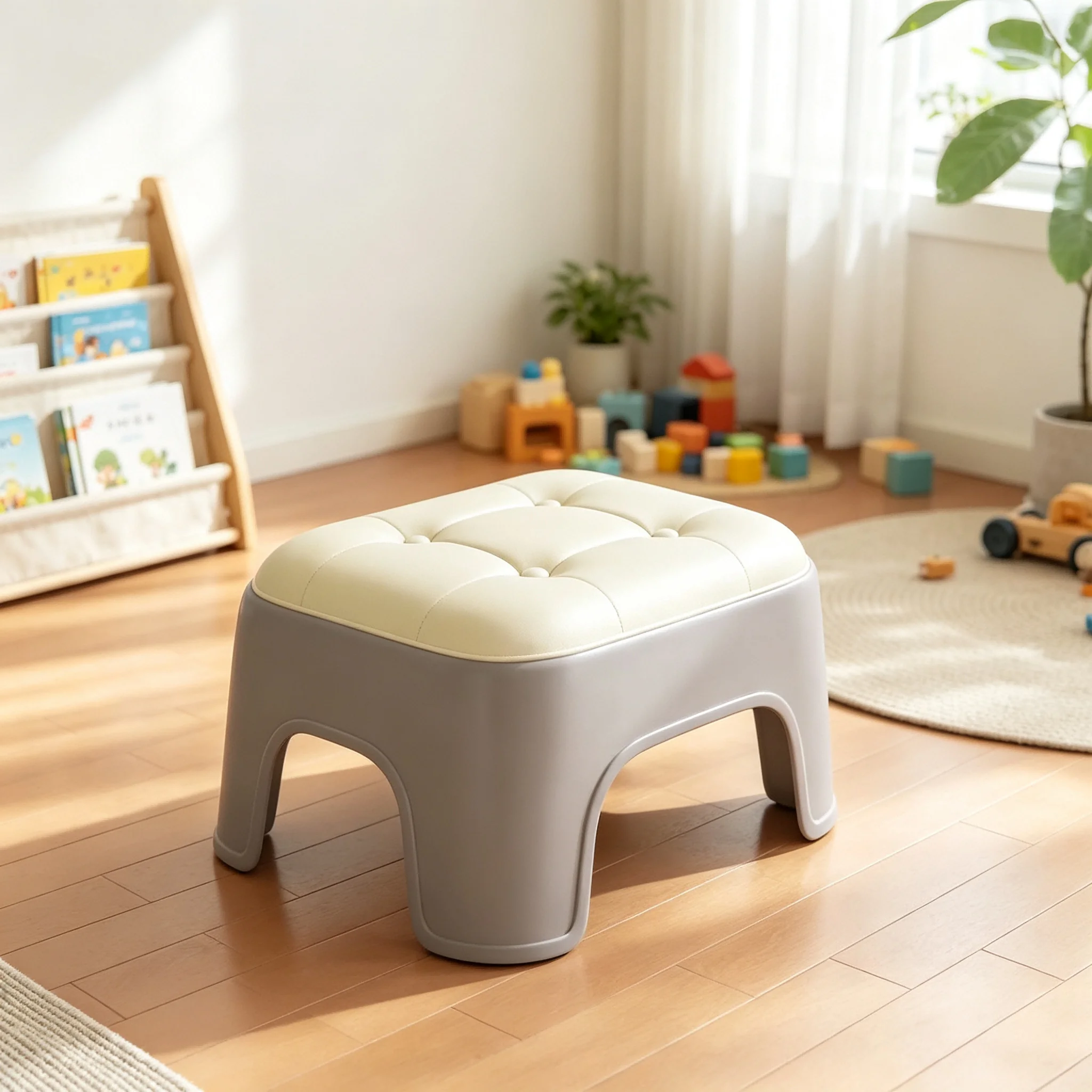 AOLIVIYA Thickened Plastic Stackable Durable Ottoman Shoe Chair Hallway Bench Foot Stool