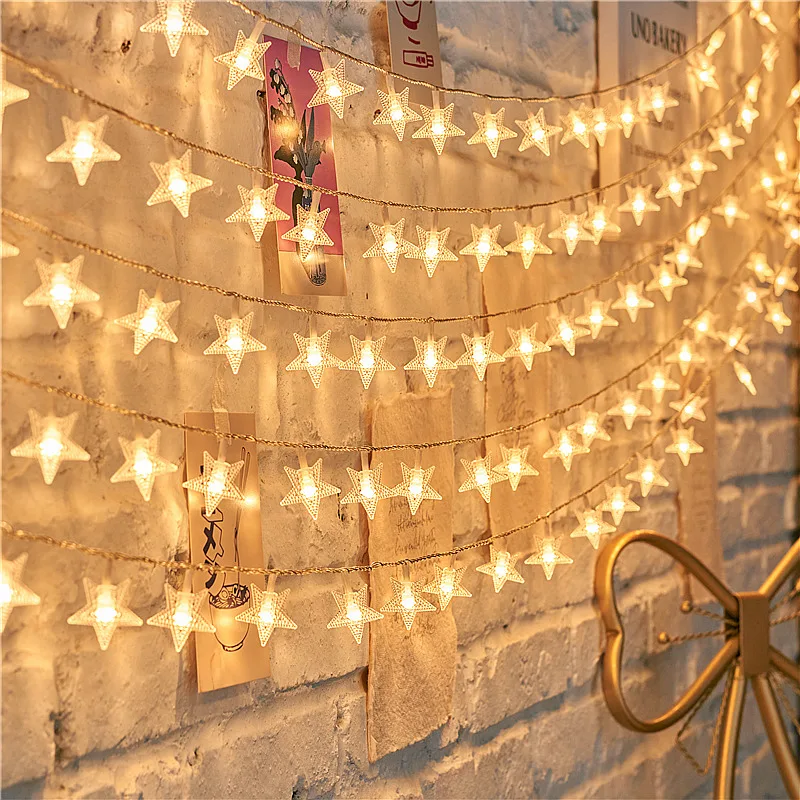 1.5M/3M/6M/10M Star String Lights Fairy Lights for Bedroom String Battery Powered Adapter Christmas Lights Wedding Party