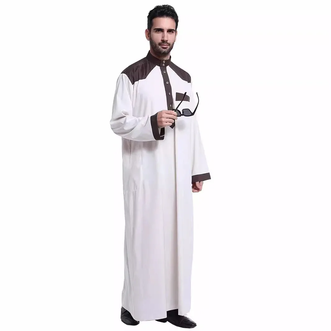 Thobe Thawb per uomini musulmani: preghiera araba e abito formale |   Vestibilità ampia, stile mediorientale |   Tessuto comfort - Essenziale per l'uso quotidiano