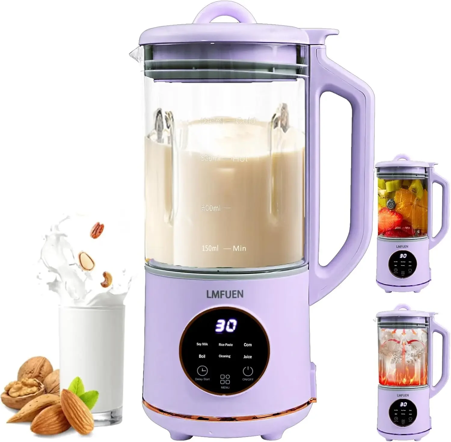 Nut Milk Maker,40oz Soy Milk Maker for Homemade Almond,Oat,Soy Milk,Plant-Based Milk,Soup Maker Machine,Milk Maker Machine with