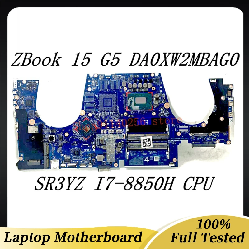 Mainboard da0xw2mbag0 versand kostenfrei hohe qualität für hp zbook 15 g5 laptop motherboard w/sr3yz i7-8850H cpu 100% voll getestet gut