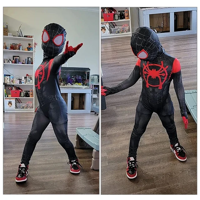 3D Print Newest Anime Miles Morales COSPLAY Costume, Into The shops Verse Superhero Halloween Zentai Bodysuit For Adult Kids, Spider-man Bodysuit